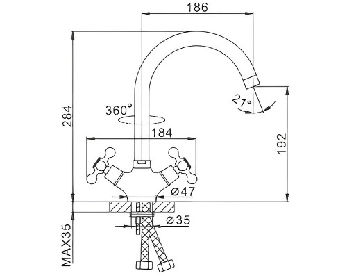 Смеситель для кухни Frap H19-5 F4019-5 Сатин