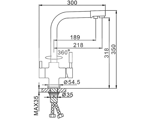 Смеситель для кухни Frap H52 F4352-24 Молочный