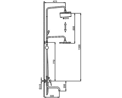 Душевая система Frap F2427 Хром