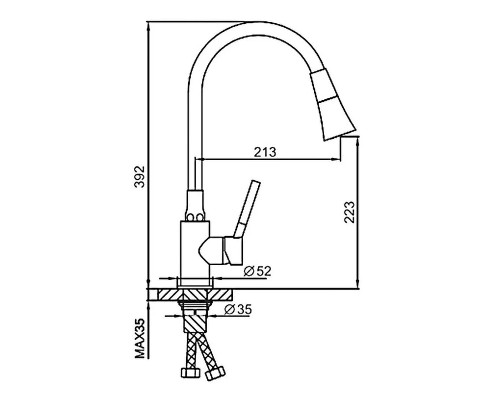 Смеситель для кухни Frap H44-8 F4044-8 Белый Хром