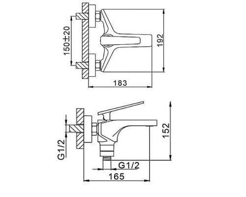 Смеситель для ванны Frap H57 F3257 Черный матовый Хром