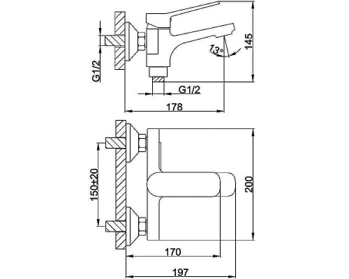 Смеситель для ванны Frap H62 F3262 Черный матовый