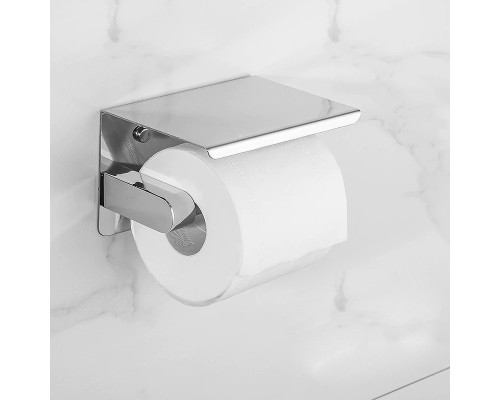 Держатель туалетной бумаги Frap с полкой Хром