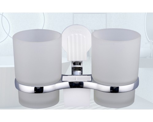 Стакан для зубных щеток Frap F33 F3308 двойной Хром