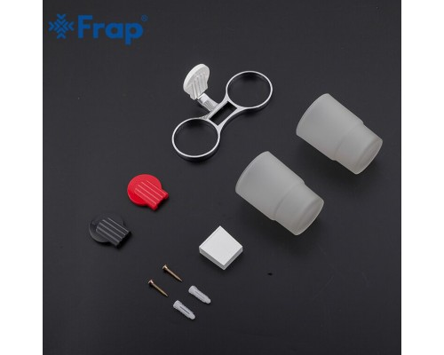Стакан для зубных щеток Frap F33 F3308 двойной Хром