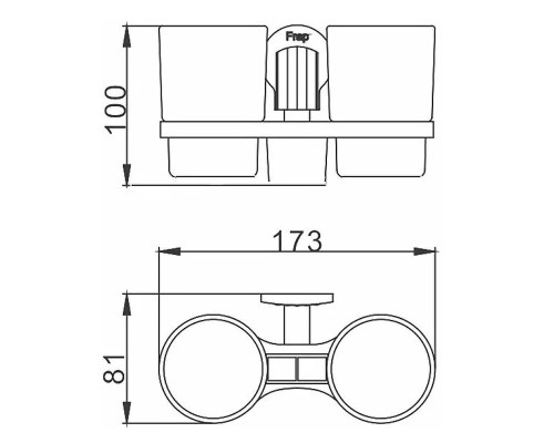 Стакан для зубных щеток Frap F33 F3308 двойной Хром