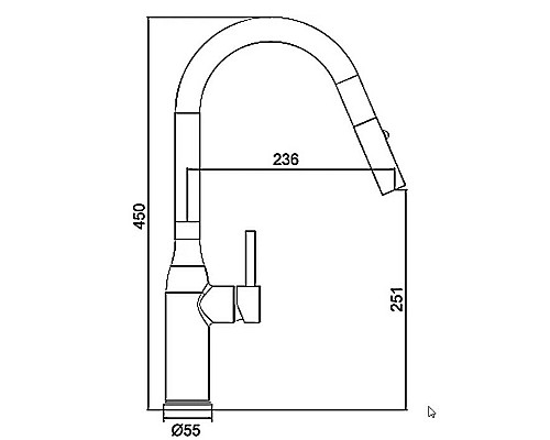 Смеситель для кухни Gappo G4398-41 Оружейная сталь