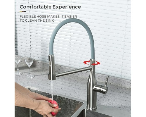 Смеситель для кухни Gappo G4398-55 Нержавеющая сталь Серый