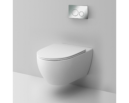 Комплект унитаза с инсталляцией AM.PM Awe FlashClean IS49051.111700 с сиденьем Микролифт и клавишей смыва Хром