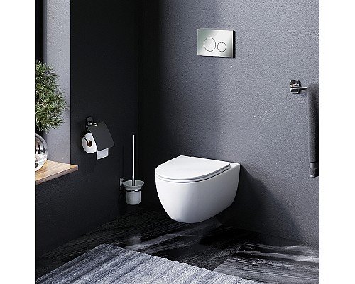 Комплект унитаза с инсталляцией AM.PM Awe FlashClean IS49051.111700 с сиденьем Микролифт и клавишей смыва Хром