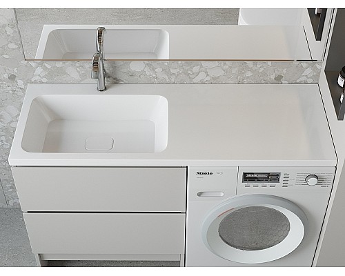 Раковина Madera Kamilla 130 L 4627173210591 на стиральную машину Белая Раковина Madera Kamilla 130 L 4627173210591 на стиральную машину Белая