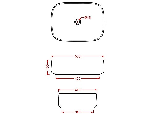 Раковина-чаша Artceram Cognac Quadro 56 COL009 17 00 Черная матовая