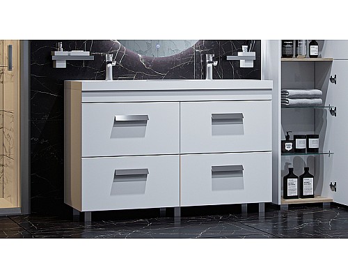 Тумба под раковину Velvex Orlando 120 tn.ORL.CLA.120.4Y Белая матовая