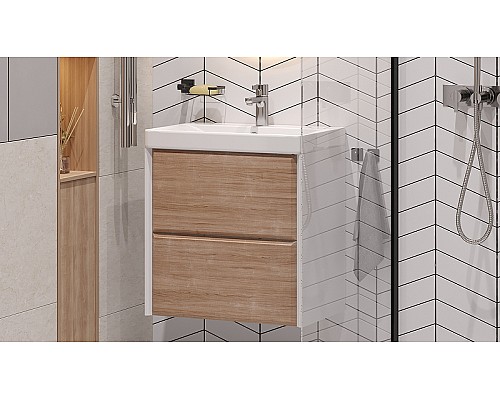 Тумба под раковину Velvex Gesso 60 tp.GES.9696.60.2Y подвесная Белая матовая Дуб сонома Тумба под раковину Velvex Gesso 60 tp.GES.9696.60.2Y подвесная Белая матовая Дуб сонома