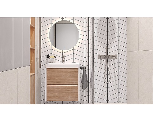 Тумба под раковину Velvex Gesso 60 tp.GES.9696.60.2Y подвесная Белая матовая Дуб сонома Тумба под раковину Velvex Gesso 60 tp.GES.9696.60.2Y подвесная Белая матовая Дуб сонома