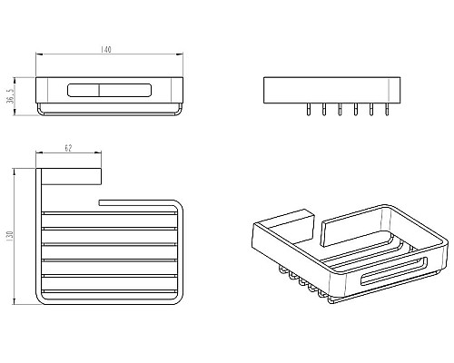 Держатель для губки Boheme Q 10959-GM Оружейная сталь
