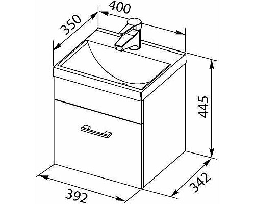 Тумба с раковиной Aquanet Нота 40 287704 подвесная Белая
