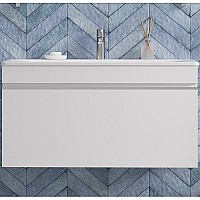 Тумба под раковину Velvex Pulsus 100 tp.PUL.PUL.100.1Y подвесная Белая глянцевая