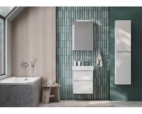 Зеркальный шкаф Roca Oleta 50 L A857643806 с подсветкой Белый глянец