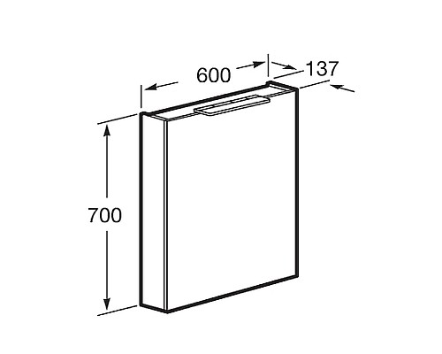 Зеркальный шкаф Roca Oleta 60 L A857645515 с подсветкой Капучино