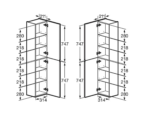 Шкаф пенал Roca Oleta 35 A857650501 подвесной Белый матовый