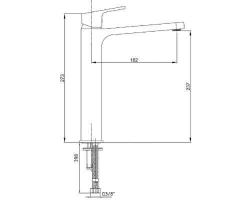 Смеситель для раковины E.C.A. Tiera 102188002C1EX Черный матовый