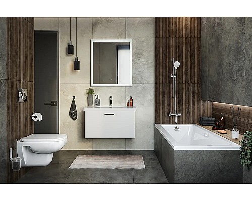 Зеркало STWORKI Эстерсунд 75 259342 с подсветкой Белое матовое с сенсорным выключателем