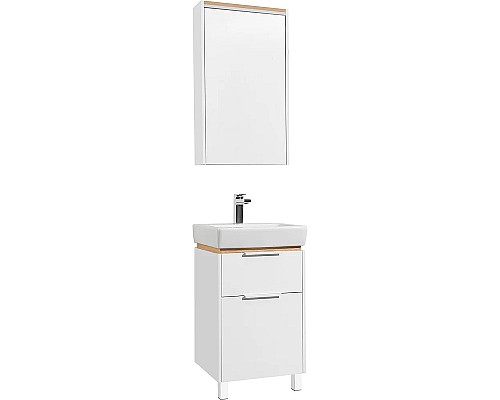 Зеркальный шкаф STWORKI Дублин 50 1A227002DN010 с подсветкой Белый Светлое дерево