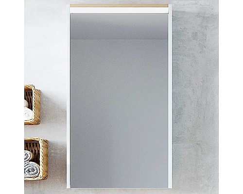 Зеркальный шкаф STWORKI Дублин 50 1A227002DN010 с подсветкой Белый Светлое дерево