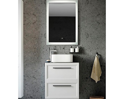 Комплект мебели для ванной STWORKI Эстерсунд 60 459717 подвесной Белый матовый Простоун беж