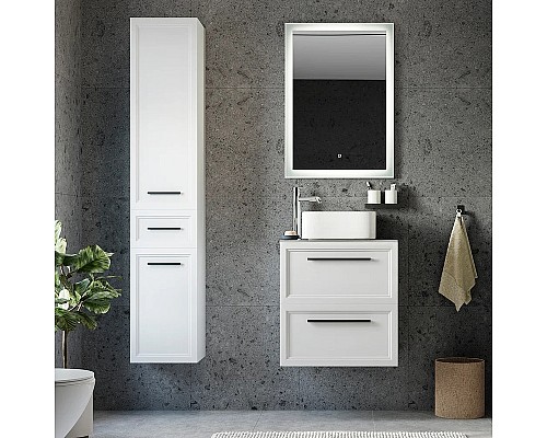 Комплект мебели для ванной STWORKI Эстерсунд 60 459717 подвесной Белый матовый Простоун беж
