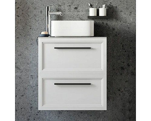 Комплект мебели для ванной STWORKI Эстерсунд 60 459717 подвесной Белый матовый Простоун беж