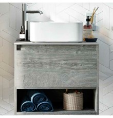 Тумба с раковиной STWORKI Карлстад 60 427707 подвесная Дуб рошелье