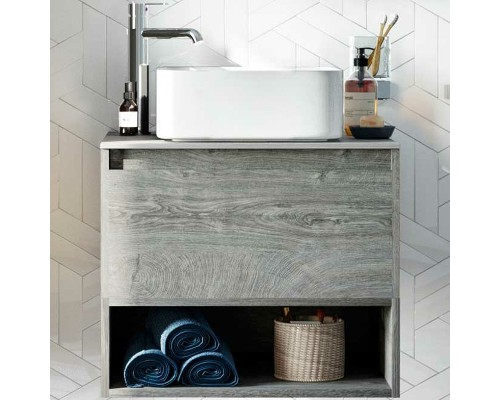 Тумба с раковиной STWORKI Карлстад 60 427707 подвесная Дуб рошелье