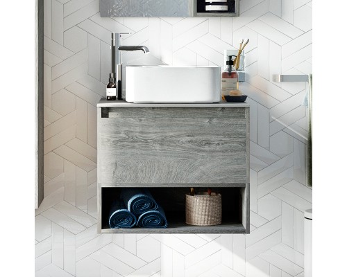 Тумба с раковиной STWORKI Карлстад 60 427707 подвесная Дуб рошелье