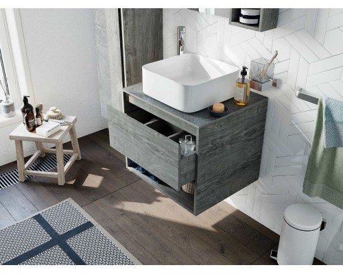 Тумба с раковиной STWORKI Карлстад 60 427707 подвесная Дуб рошелье