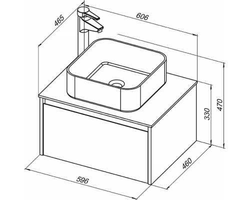 Тумба с раковиной STWORKI Карлстад 60 427707 подвесная Дуб рошелье