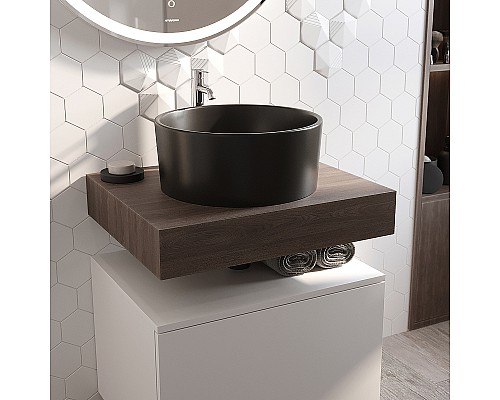 Комплект мебели для ванной STWORKI Ольборг 60 481134 подвесная Белая матовая Дуб карпентер