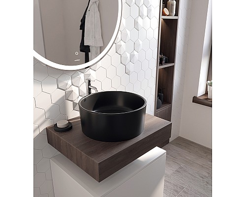 Комплект мебели для ванной STWORKI Ольборг 60 481134 подвесная Белая матовая Дуб карпентер