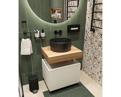 Комплект мебели для ванной STWORKI Ольборг 60 482678 подвесная Белая матовая Дуб французский