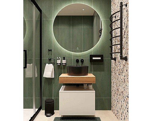 Комплект мебели для ванной STWORKI Ольборг 60 482678 подвесная Белая матовая Дуб французский