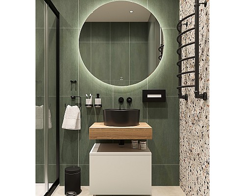 Комплект мебели для ванной STWORKI Ольборг 60 482678 подвесная Белая матовая Дуб французский