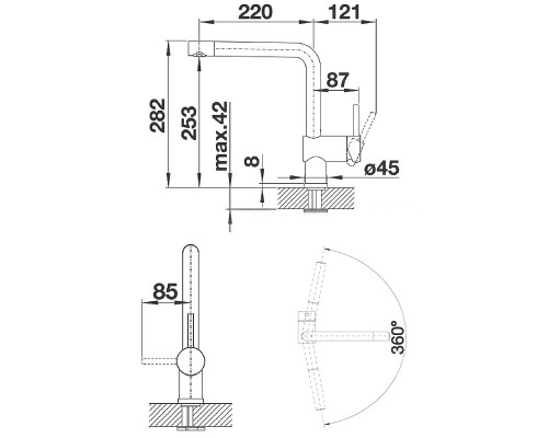 Смеситель для кухни Blanco Linus 514019 Хром