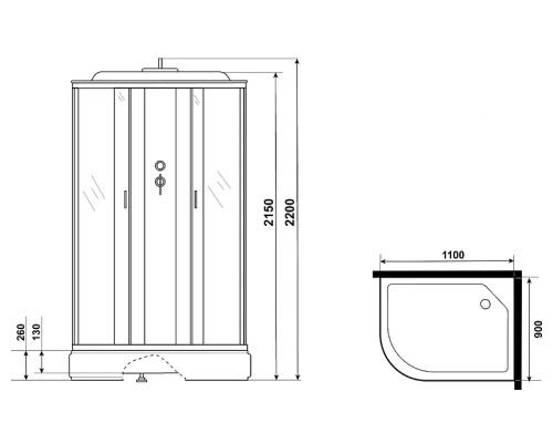 Душевая кабина Niagara Classic 120х90 R NG-33294-14RG с гидромассажем
