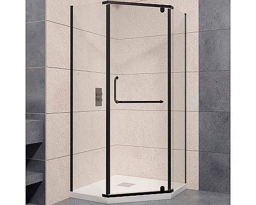Душевой уголок RGW Passage PA-081B 100x100 35088100-14 профиль Черный стекло прозрачное