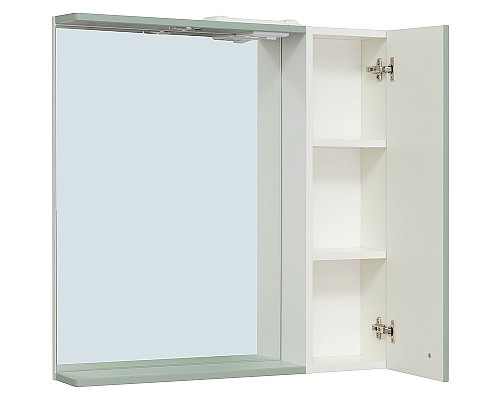 Зеркало со шкафом Runo Римини 75 00-00001279 с подсветкой Мята