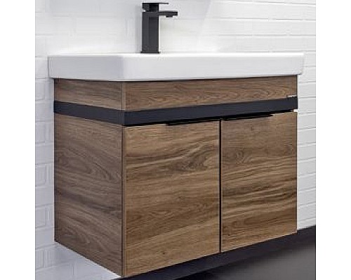 Тумба с раковиной Comforty Соло 70 00-00010978 подвесная Дуб темно-коричневый