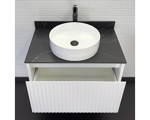 Тумба с раковиной Comforty Марсель 75 00-00012270 подвесная Белая