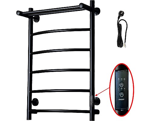 Электрический полотенцесушитель Тругор ПЭК 5П СП 80x50 с полкой Черный