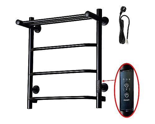 Электрический полотенцесушитель Тругор ПЭК 6П СП 60x50 с полкой Черный